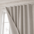 Rideau phonique Cotton Silence beige avec finition recto-verso en tissu