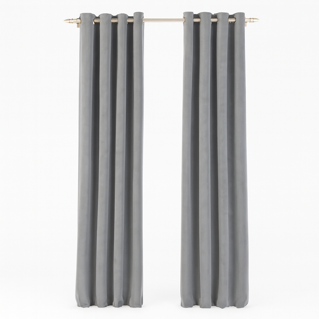 Custom-made gray soundproof curtains on a rod - Cotton Silence.png