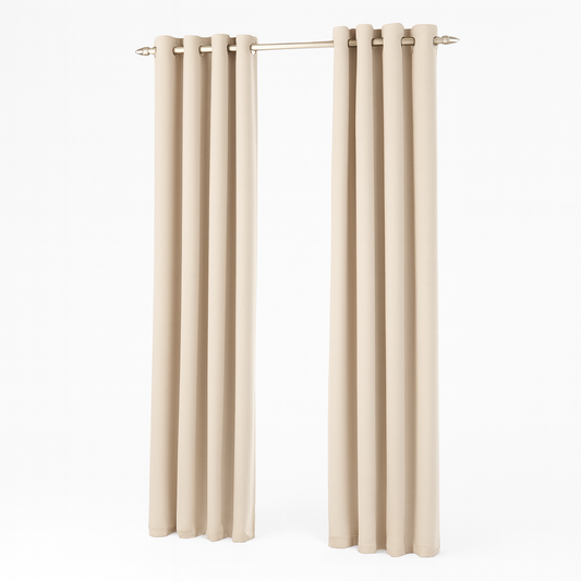 Cortinas acústicas a medida de color beige con barra - Cotton Silence.png